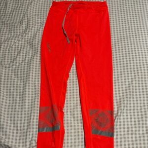 Craft Red Leggings with Gray Accents